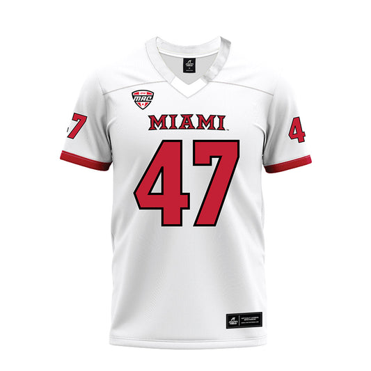 Miami of Ohio - NCAA Football : Brach Rice - White Premium Football Jersey-0