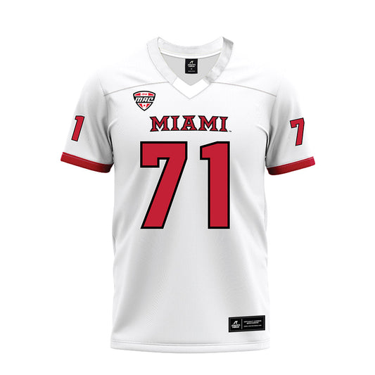 Miami of Ohio - NCAA Football : Lucas Barnes - White Premium Football Jersey-0