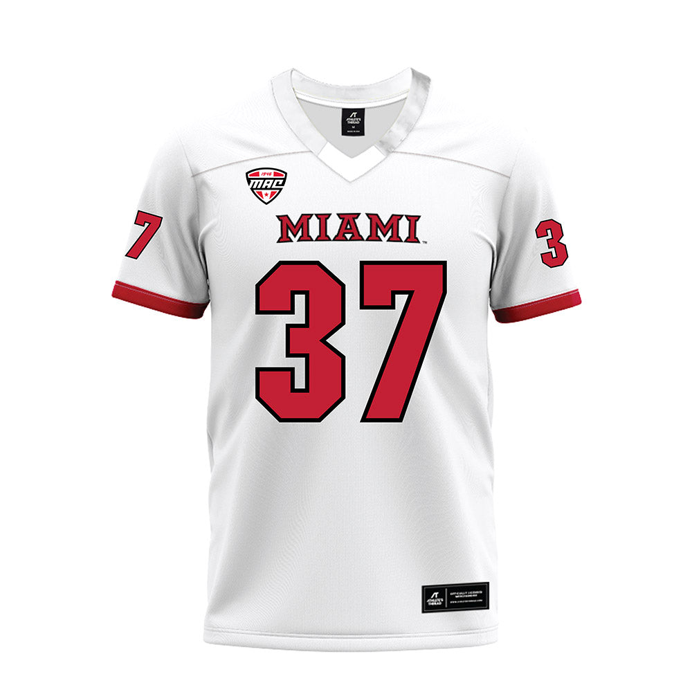 Miami of Ohio - NCAA Football : Vito McConnell - White Premium Football Jersey-0