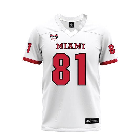 Miami of Ohio - NCAA Football : Brendan Loftus - White Premium Football Jersey-0