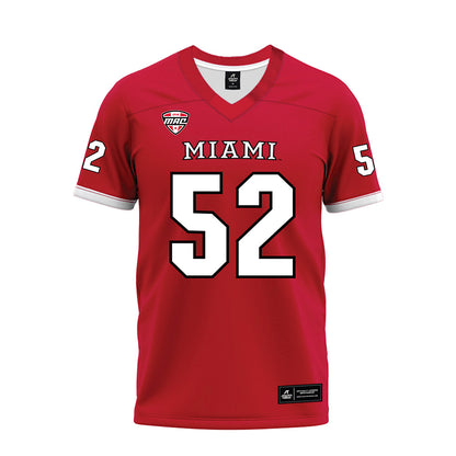 Miami of Ohio - NCAA Football : Nasir Washington - Red Premium Football Jersey-0