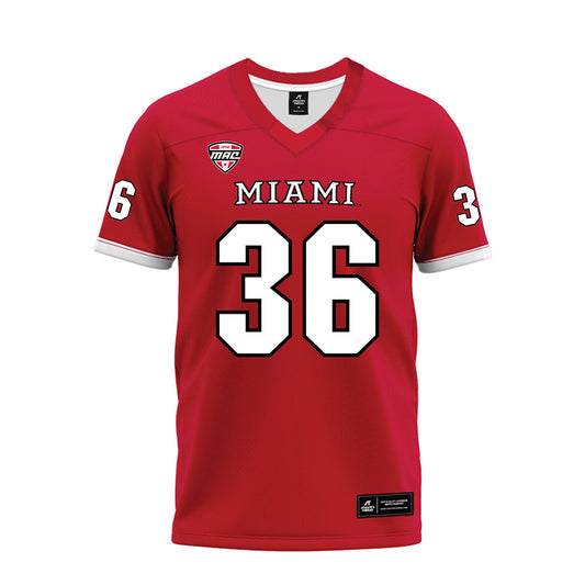 Miami of Ohio - NCAA Football : Carter Holden - Red Premium Football Jersey-0