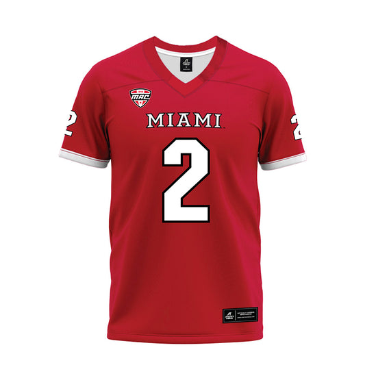 Miami of Ohio - NCAA Football : Dylan Downing - Red Premium Football Jersey