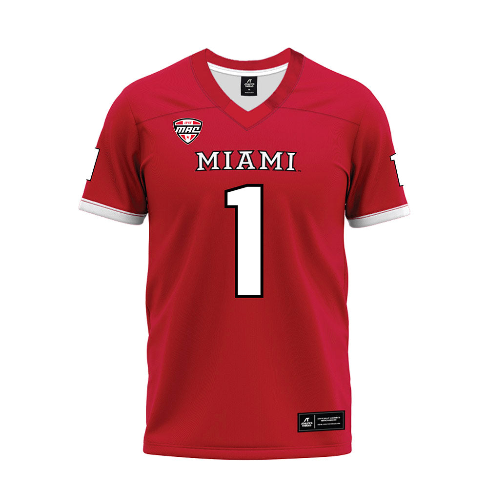Miami of Ohio - NCAA Football : Eli Blakey - Red Premium Football Jersey-0