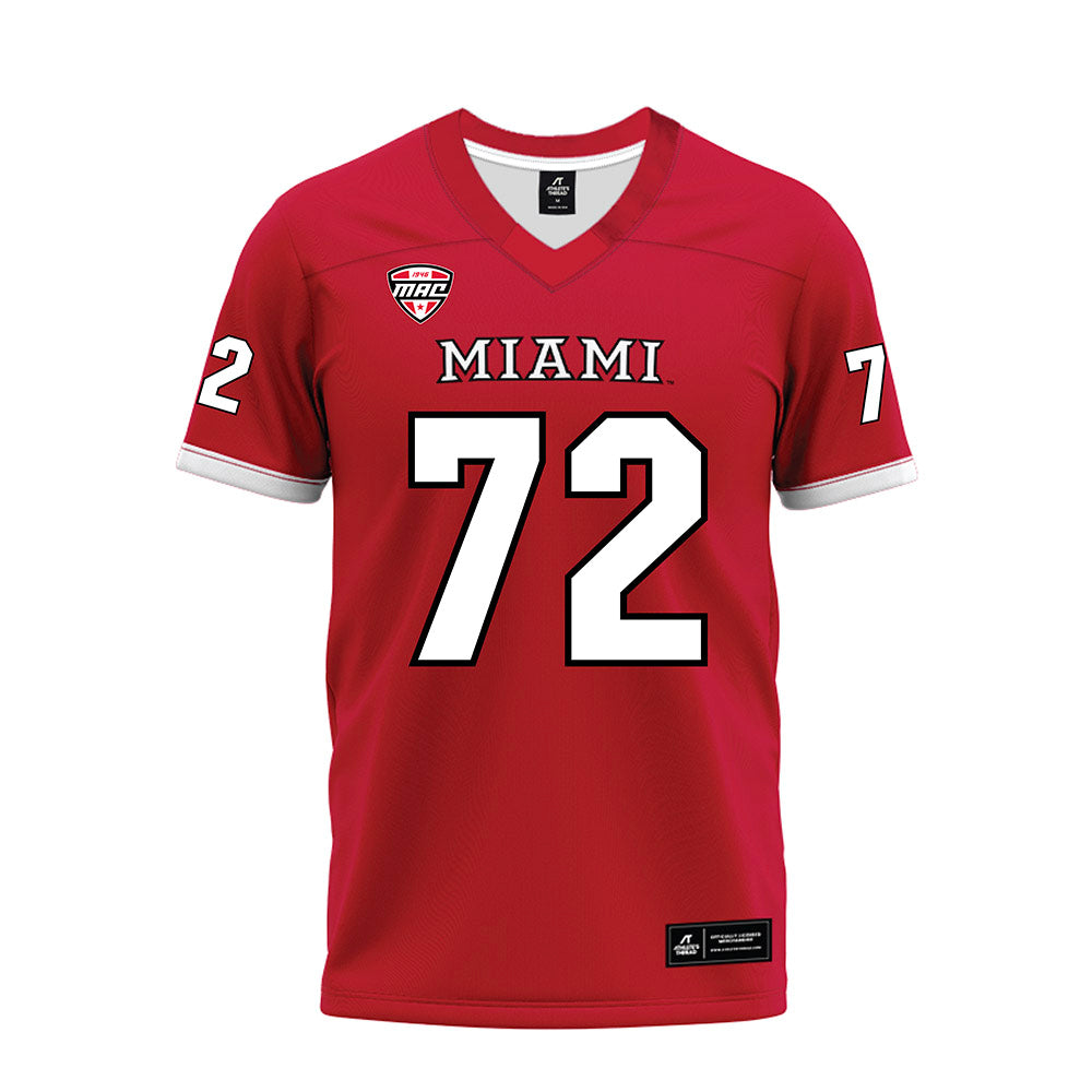 Miami of Ohio - NCAA Football : Kris Manu - Red Premium Football Jersey-0
