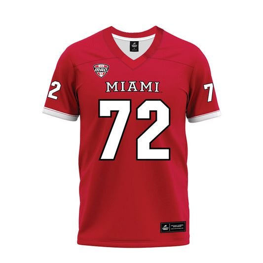 Miami of Ohio - NCAA Football : Kris Manu - Red Premium Football Jersey-0