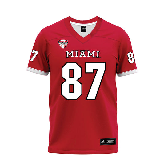 Miami of Ohio - NCAA Football : Noam Butbul - Red Premium Football Jersey-0