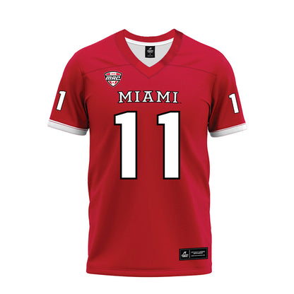 Miami of Ohio - NCAA Football : Noah Ehrlich - Red Premium Football Jersey-0