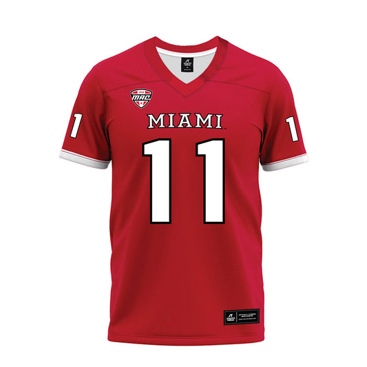 Miami of Ohio - NCAA Football : Noah Ehrlich - Red Premium Football Jersey-0