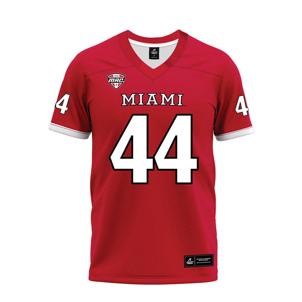 Miami of Ohio - NCAA Football : Grant Leeper - Red Premium Football Jersey-0