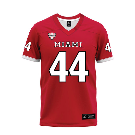 Miami of Ohio - NCAA Football : Grant Leeper - Red Premium Football Jersey-0