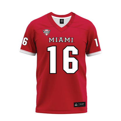Miami of Ohio - NCAA Football : Ryan Sims - Red Premium Football Jersey-0