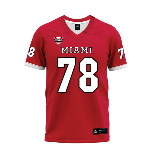 Miami of Ohio - NCAA Football : Drew Terrill - Red Premium Football Jersey-0