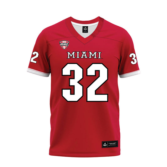 Miami of Ohio - NCAA Football : James Schott - Red Premium Football Jersey-0