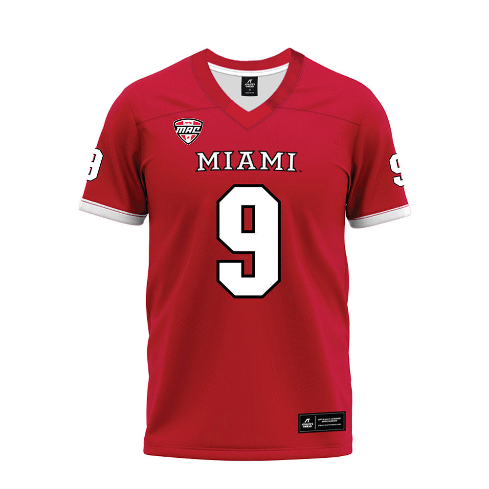 Miami of Ohio - NCAA Football : Javon Hammonds - Red Premium Football Jersey-0