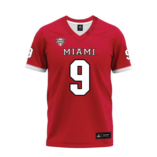 Miami of Ohio - NCAA Football : Javon Hammonds - Red Premium Football Jersey-0