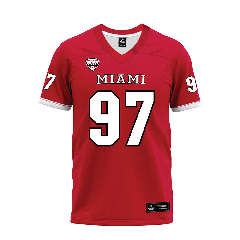 Miami of Ohio - NCAA Football : William Goodvine III - Red Premium Football Jersey-0