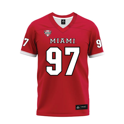 Miami of Ohio - NCAA Football : William Goodvine III - Red Premium Football Jersey-0