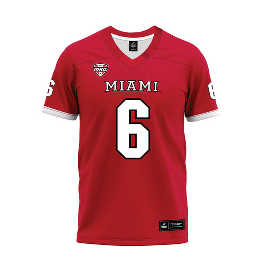 Miami of Ohio - NCAA Football : Jordan Brunson - Red Premium Football Jersey-0