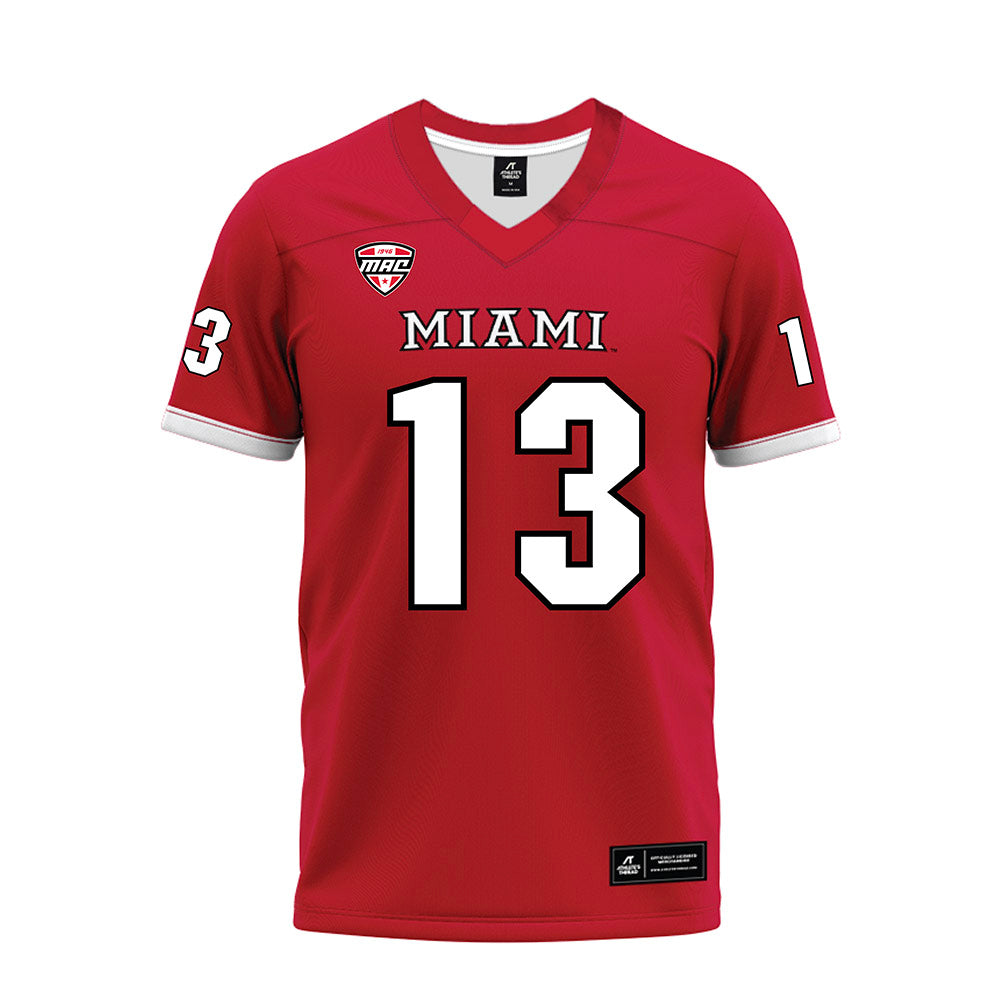 Miami of Ohio - NCAA Football : Thomas Gotkowski - Red Premium Football Jersey-0
