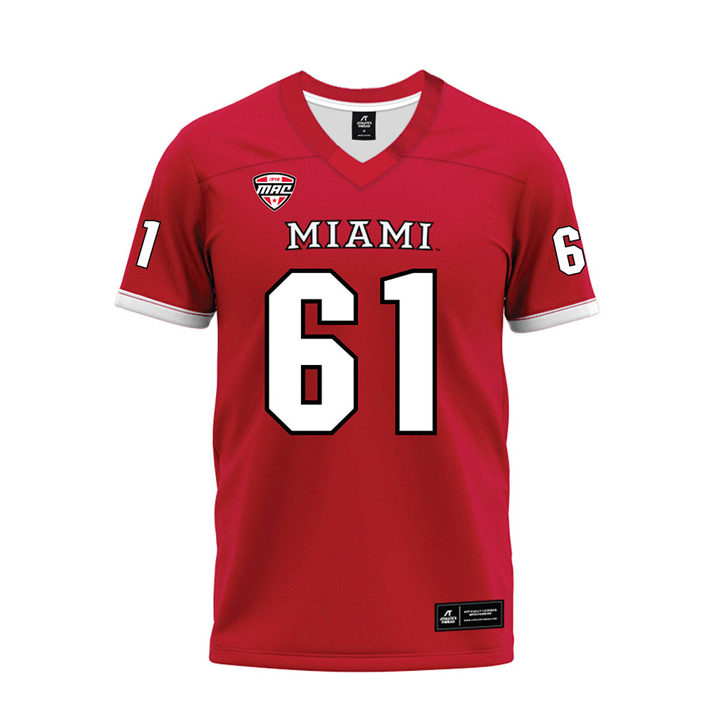 Miami of Ohio - NCAA Football : Andrew Lowry - Red Premium Football Jersey-0