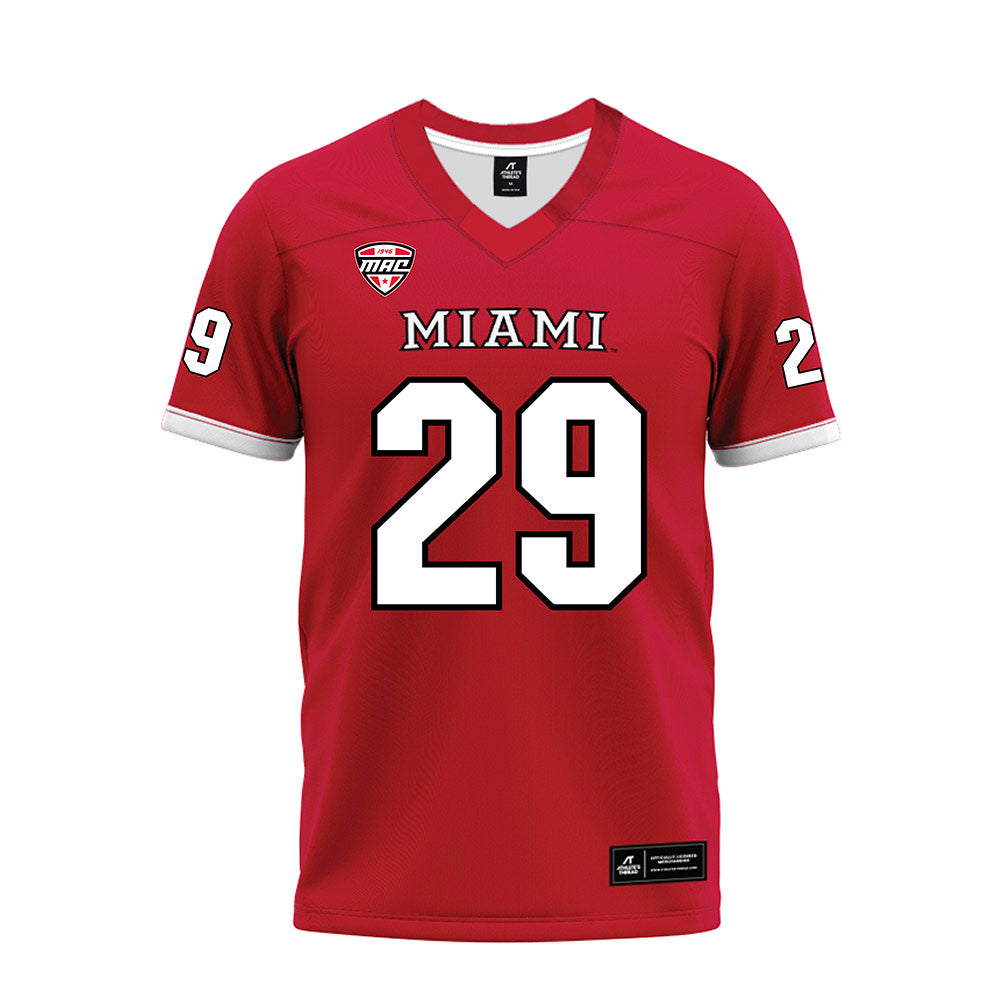 Miami of Ohio - NCAA Football : Silas Walters - Red Premium Football Jersey-0