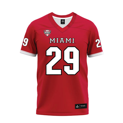 Miami of Ohio - NCAA Football : Silas Walters - Red Premium Football Jersey-0