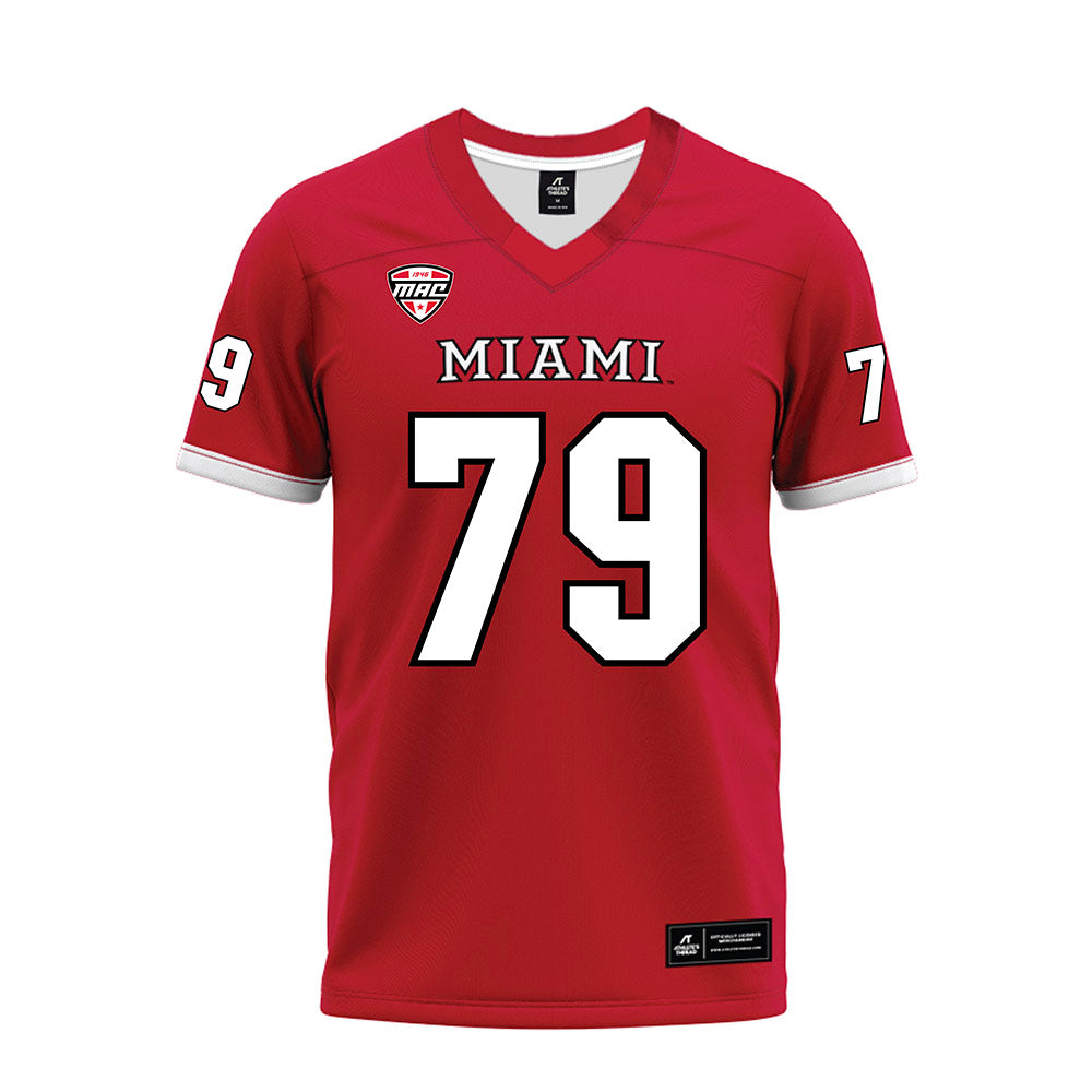 Miami of Ohio - NCAA Football : Jonathan Stangl - Red Premium Football Jersey-0