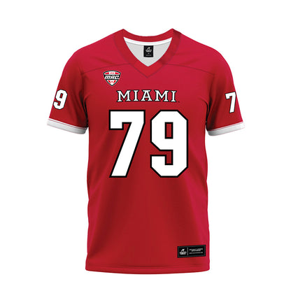 Miami of Ohio - NCAA Football : Jonathan Stangl - Red Premium Football Jersey-0
