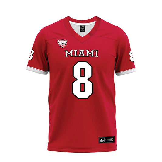 Miami of Ohio - NCAA Football : Koy Beasley - Red Premium Football Jersey-0