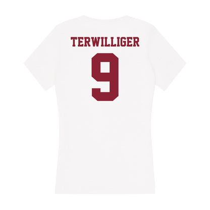 UMass - NCAA Baseball : Jacob Terwilliger - Women's V-Neck T-Shirt-1