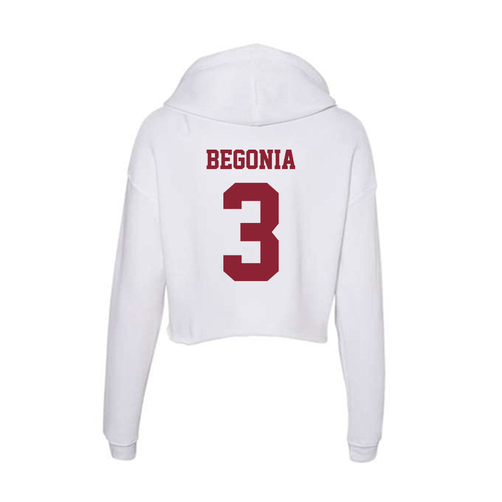 UMass - NCAA Men's Lacrosse : Gavin Begonia - Women's Crop Fleece Hoodie-1