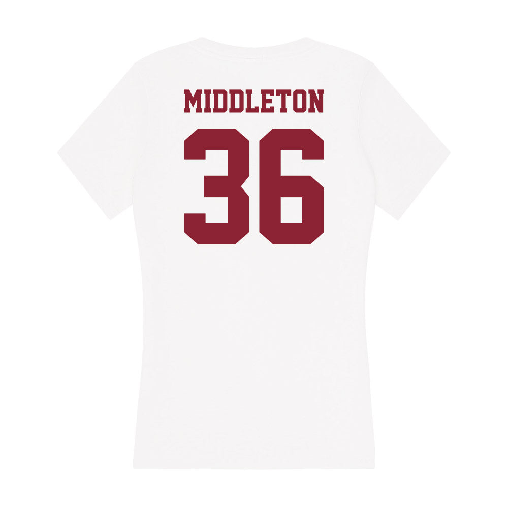 UMass - NCAA Baseball : Andrew Middleton - Women's V-Neck T-Shirt-1