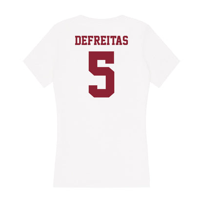 UMass - NCAA Women's Soccer : Sarah DeFreitas - Women's V-Neck T-Shirt-1