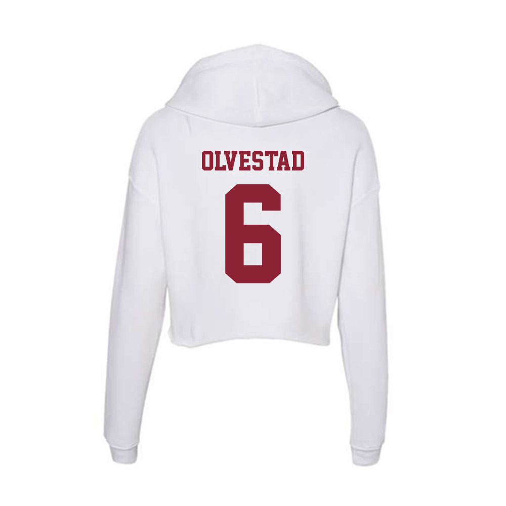  - NCAA Men's Ice Hockey : Lucas Olvestad - Women's Crop Fleece Hoodie-1