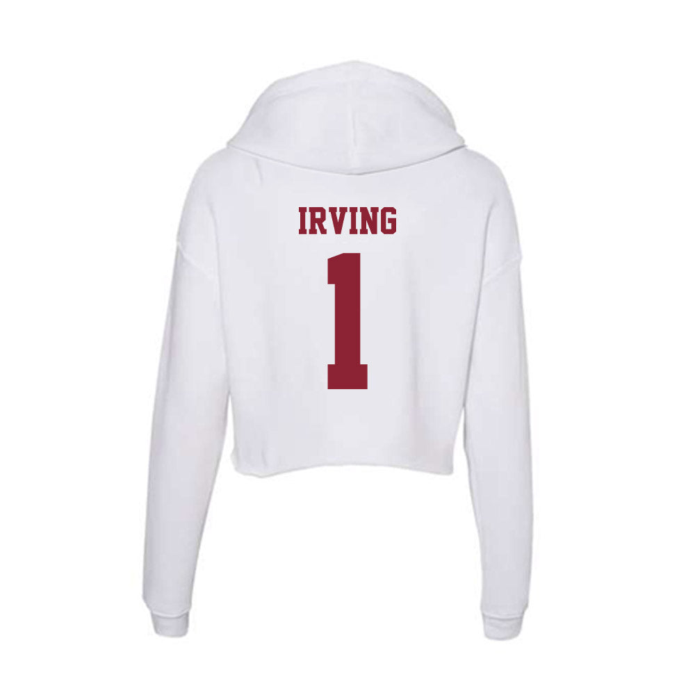  - NCAA Men's Ice Hockey : Jackson Irving - Women's Crop Fleece Hoodie-1