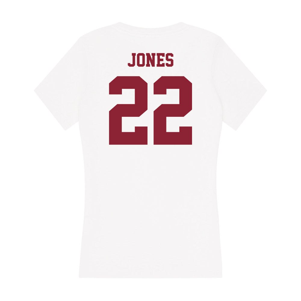 UMass - NCAA Women's Basketball : Mikenzie Jones - Women's V-Neck T-Shirt-1