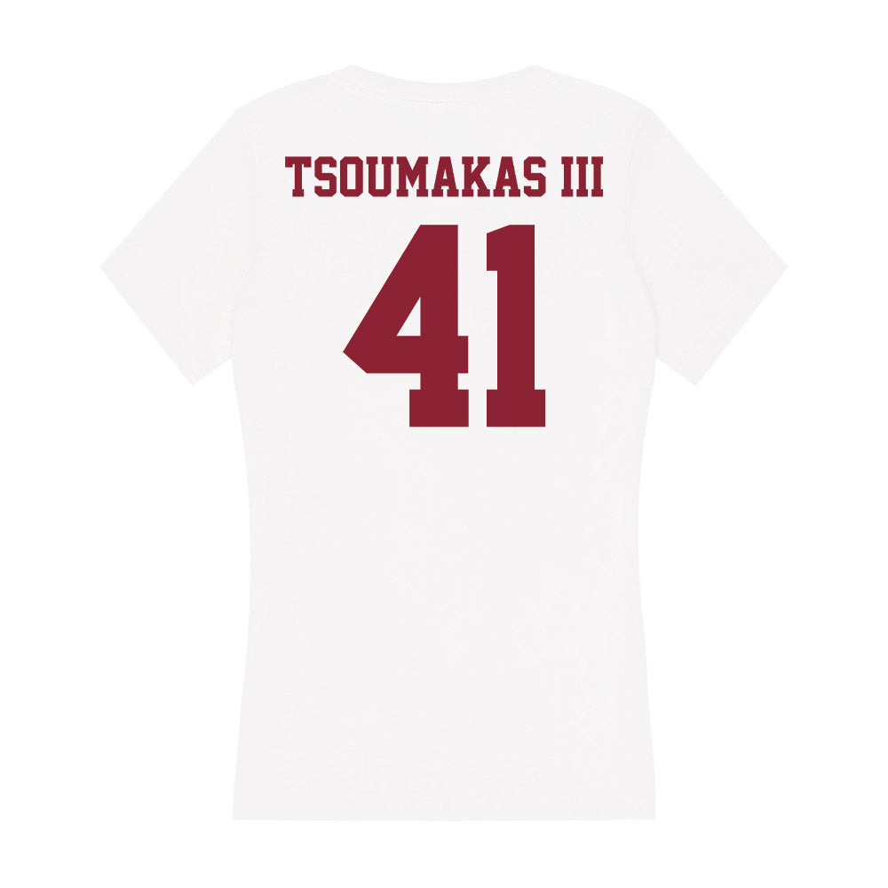 UMass - NCAA Football : Alex Tsoumakas III - Women's V-Neck T-Shirt-1