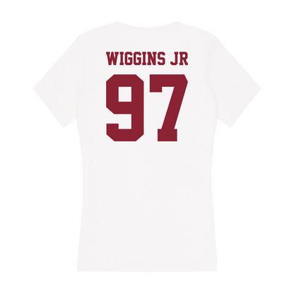 UMass - NCAA Football : Jermaine Wiggins Jr - Women's V-Neck T-Shirt-1
