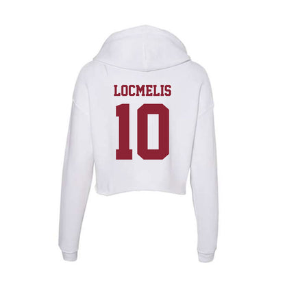  - NCAA Men's Ice Hockey : Dans Locmelis - Women's Crop Fleece Hoodie-1