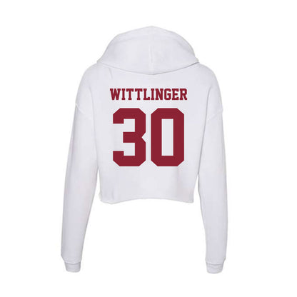 UMass - NCAA Men's Lacrosse : Cole Wittlinger - Women's Crop Fleece Hoodie-1