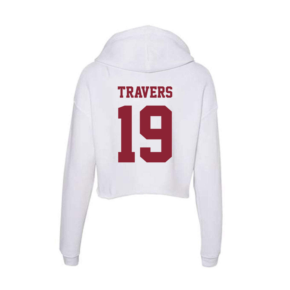 UMass - NCAA Men's Lacrosse : Robbie Travers - Women's Crop Fleece Hoodie-1