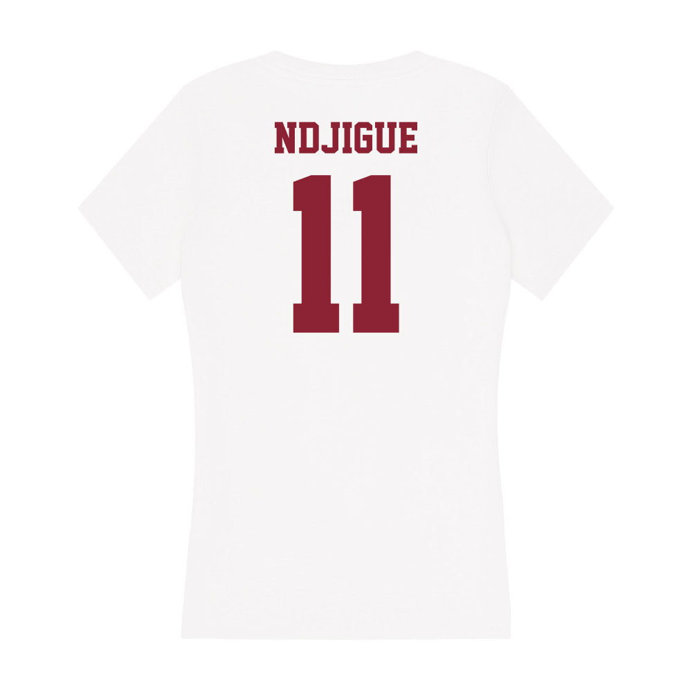 UMass - NCAA Men's Basketball : Jayden Ndjigue - Women's V-Neck T-Shirt-1