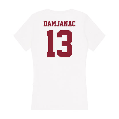 UMass - NCAA Men's Basketball : Luka Damjanac - Women's V-Neck T-Shirt-1