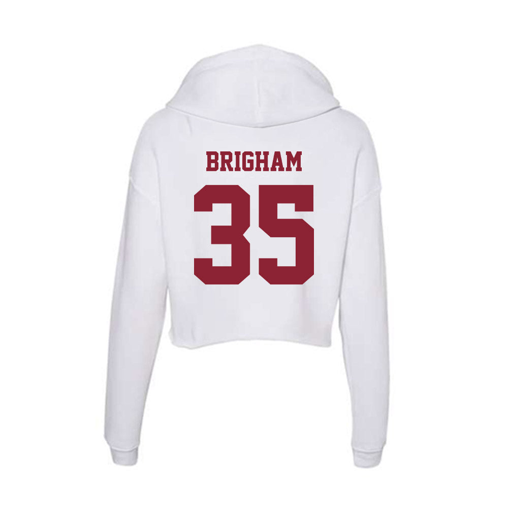  - NCAA Men's Basketball : John Brigham - Women's Crop Fleece Hoodie-1