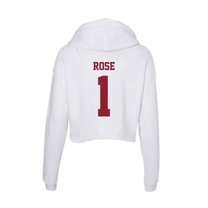 UMass - NCAA Football : Brandon Rose - Women's Crop Fleece Hoodie-1