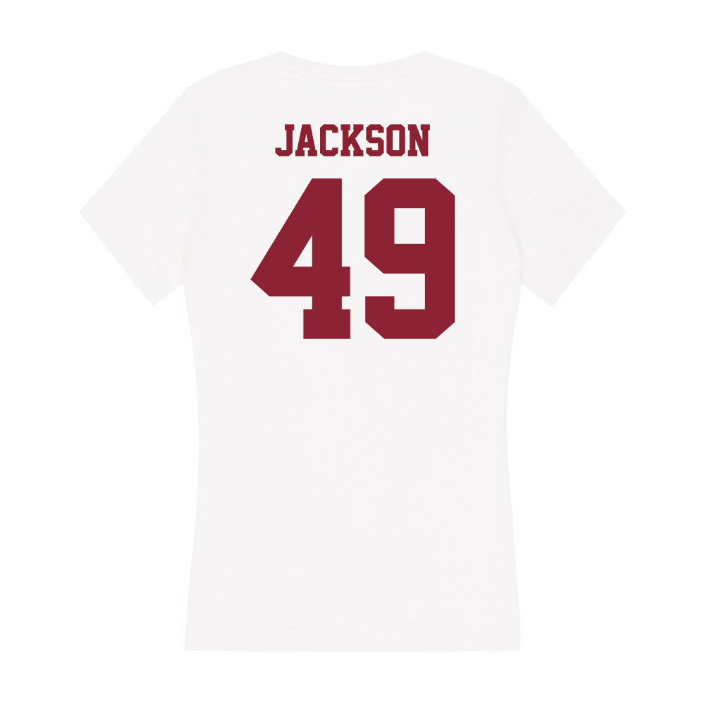 UMass - NCAA Football : Shambre Jackson - Women's V-Neck T-Shirt-1