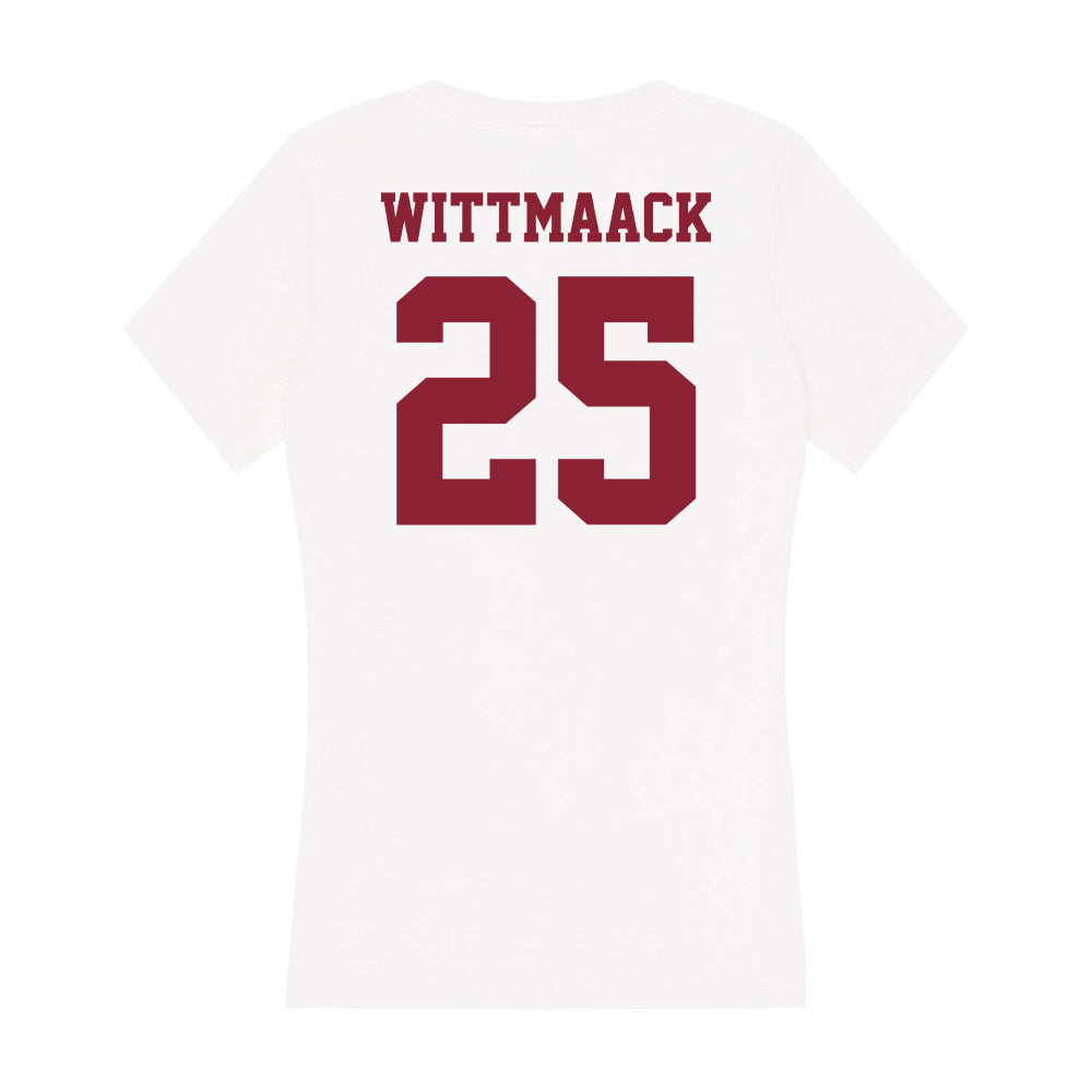 UMass - NCAA Men's Lacrosse : Jack Wittmaack - Women's V-Neck T-Shirt-1