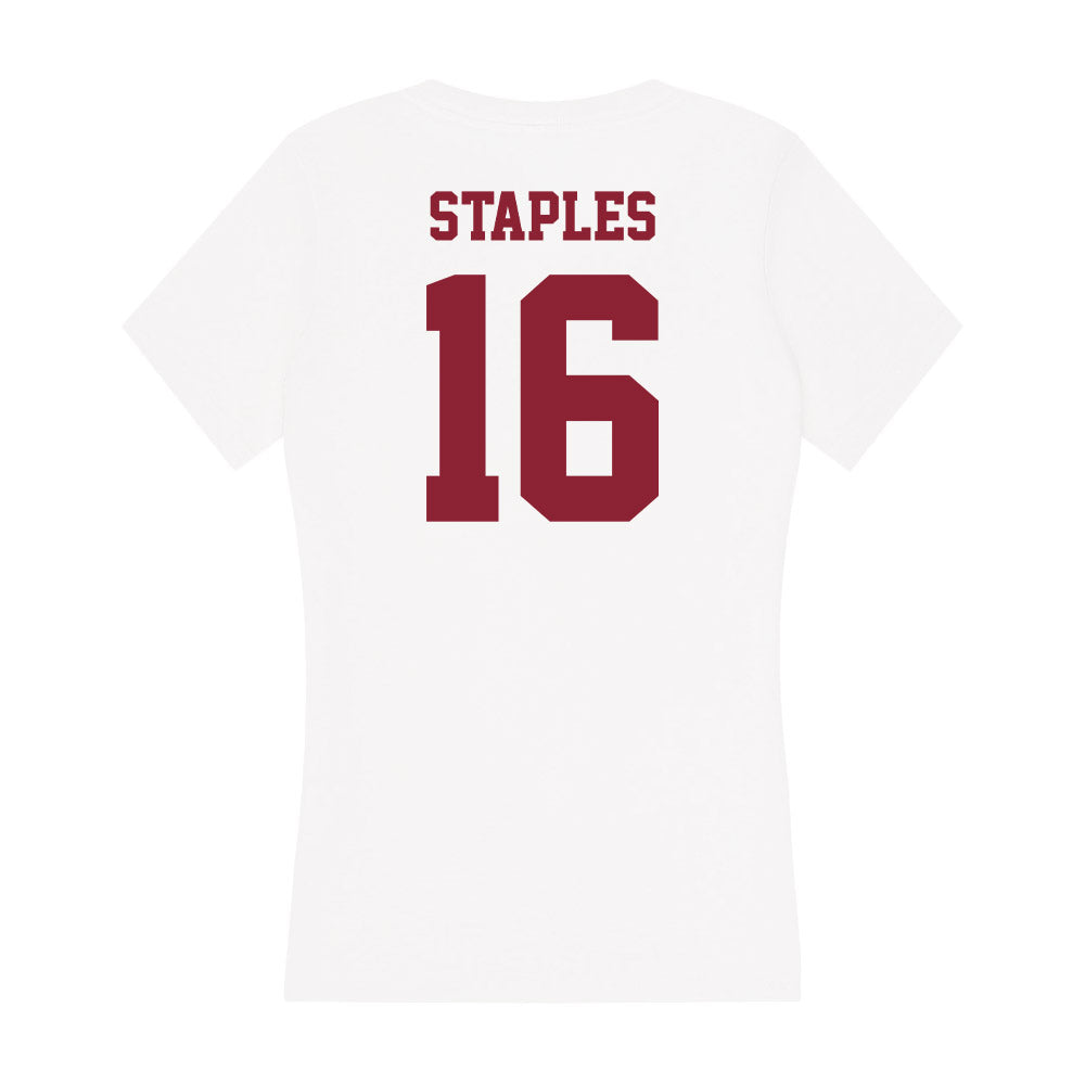 UMass - NCAA Football : Noah Staples - Women's V-Neck T-Shirt-1