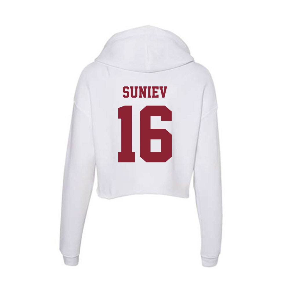  - NCAA Men's Ice Hockey : Aydar Suniev - Women's Crop Fleece Hoodie-1